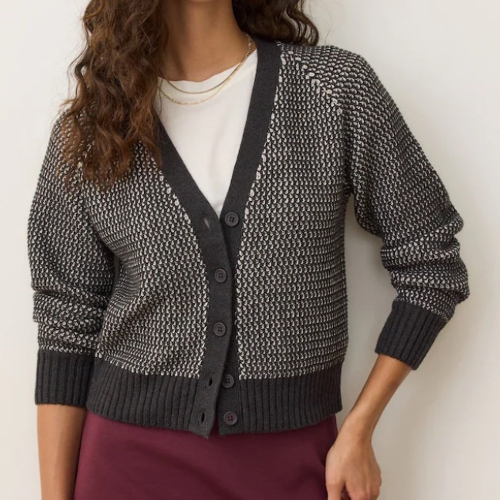 Marine Layer birdseye sweater cardigan